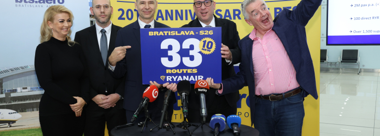 20. výročie pôsobenia Ryanairu v Bratislave Ryanair bude počas leta 2026 prevádzkovať z Bratislavy rekordný počet leteckých liniek